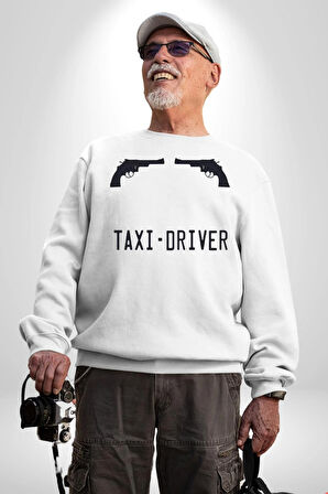 Taxi-Driver Sinema Kadın Erkek Beyaz Sweatshirt 