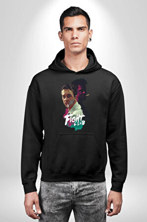 Fight Club Sinema Kadın Erkek  Siyah Kapüşonlu Sweatshirt Hoodie