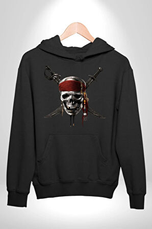 Krayip Korsanları Sinema Kadın Erkek  Siyah Kapüşonlu Sweatshirt Hoodie