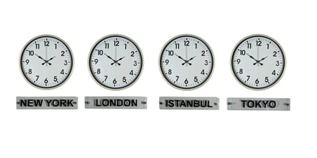 Soft Krem 36 Cm Tabelalı 4 lü Dünya Saatleri iegxx