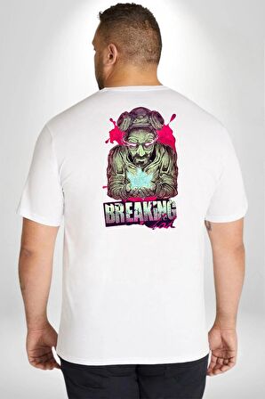 Breaking Bad Büyük Beden Beyaz Tişört Kadın Erkek Ünisex Sırt Baskılı