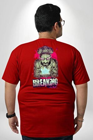 Breaking Bad Büyük Beden Kırmızı Tişört Kadın Erkek Ünisex Sırt Baskılı