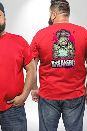 Breaking Bad Büyük Beden Kırmızı Tişört Kadın Erkek Ünisex Sırt Baskılı