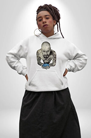 Breaking Bad Kadın Erkek  Beyaz Kapüşonlu Sweatshirt Hoodie