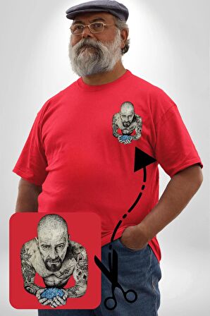 Breaking Bad Kırmızı Büyük Beden Kadın Basic Minimal Baskılı Tişört