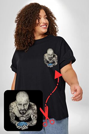 Breaking Bad Siyah Büyük Beden Kadın Basic Minimal Baskılı Tişört