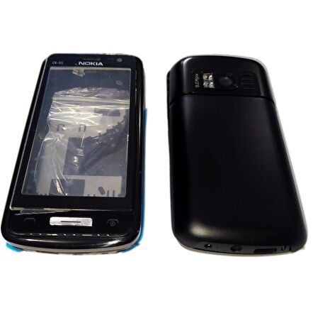 Nokia C6-01 Kasa Kapak Nokia C6-01 Siyah Renk Orta Kasa Ön Kapak Arka Kapak Tuş Takımı