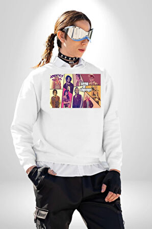Game Of Thrones Gta Tasarımı Kadın Erkek Beyaz Sweatshirt 