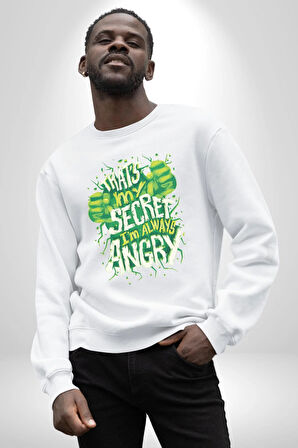 Bu Benim Sırrım Her Zaman Kızgınım Kadın Erkek Beyaz Sweatshirt 