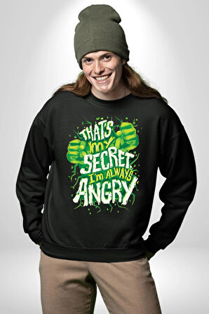 Bu Benim Sırrım Her Zaman Kızgınım Kadın Erkek Siyah Sweatshirt 
