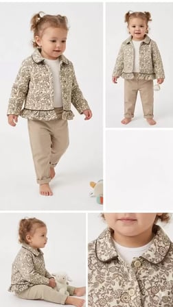 Northcity 6-24 Ay Ceketli Keten Pantolonlu 3lü Bebek Takımı - Anti-Allerjik ve Çıtçıtlı Kumaş