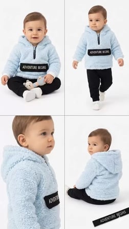 Northcity 6/24 Ay Kuzu Kumaş Bebek Takımı - Antialerjik & ÇİMA Dikişli Güvenli Kışlık Giyim