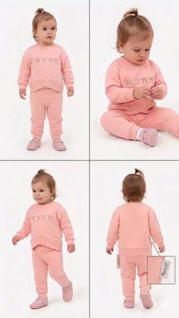 Northcity 6/24 Ay Nakışlı Penye Bebek Takımı - Antialerjik Pamuklu Set
