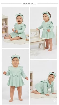 Northcity Çıtçıtlı Bebek Elbisesi - 3-18 Ay İçin Antialerjik & Çıtçıtsız Teknoloji