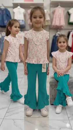 Northcity 6-7-8 Yaş Kolyeli Full Likra Çocuk Takımı - Antialerjik, Ekolojik ve Konforlu