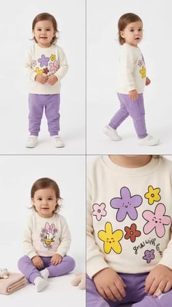 Northcity 6/24 Ay Çiçek Baskılı Basic Bebek Takımı - Antialerjik Pamuklu ve ÇİMA Dikişli Set