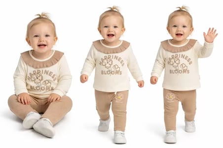 Northcity 6/24 Ay Taytlı Fitilli Penye Bebek Takımı - Antialerjik & ÇİMA Dikişli Güvenli Moda
