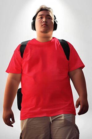 Süper Kahraman Big Hero Büyük Beden Kırmızı Tişört Kadın Erkek Ünisex Sırt Baskılı