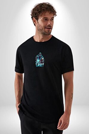 Sub Zero Mortal Kombat Bu Kavga Senin Sonun Olacak Siyah Oversize Kadın Erkek Ön Orta Minimal Baskılı Tişört