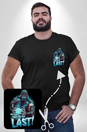 Sub Zero Mortal Kombat Bu Kavga Senin Sonun Olacak Siyah Büyük Beden Kadın Basic Minimal Baskılı Tişört