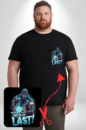 Sub Zero Mortal Kombat Bu Kavga Senin Sonun Olacak Siyah Büyük Beden Kadın Basic Minimal Baskılı Tişört