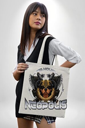 Neopolis Rottweiler Viking 35X40 Kadın Erkek Çocuk Ekru Ham Bez Çanta