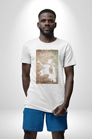 Michael Jackson  Kadın Erkek Unisex Beyaz Organik Baskılı T-Shirt Penye Yüksek Kalite
