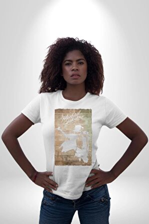 Michael Jackson  Kadın Erkek Unisex Beyaz Organik Baskılı T-Shirt Penye Yüksek Kalite