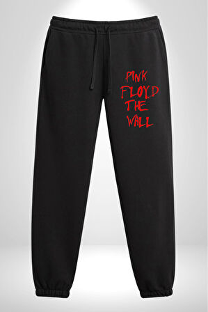 Pink Floyd The Wall 3 İplik Erkek Baskılı Siyah Eşofman Altı