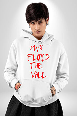 Pink Floyd The Wall Kadın Erkek  Beyaz Kapüşonlu Sweatshirt Hoodie