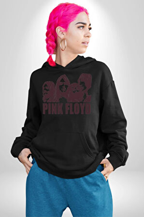 Pink Floyd Kadın Erkek  Siyah Kapüşonlu Sweatshirt Hoodie
