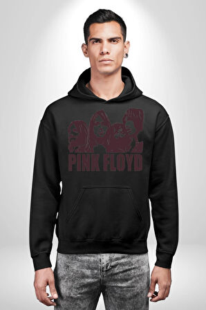 Pink Floyd Kadın Erkek  Siyah Kapüşonlu Sweatshirt Hoodie