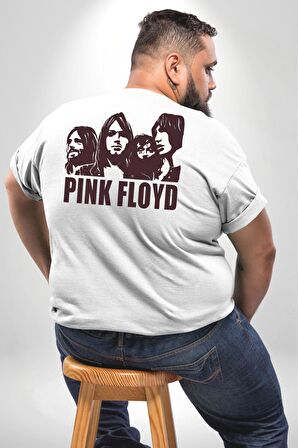 Pink Floyd Büyük Beden Beyaz Tişört Kadın Erkek Ünisex Sırt Baskılı