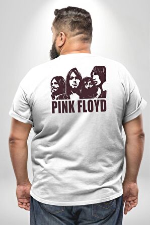 Pink Floyd Büyük Beden Beyaz Tişört Kadın Erkek Ünisex Sırt Baskılı