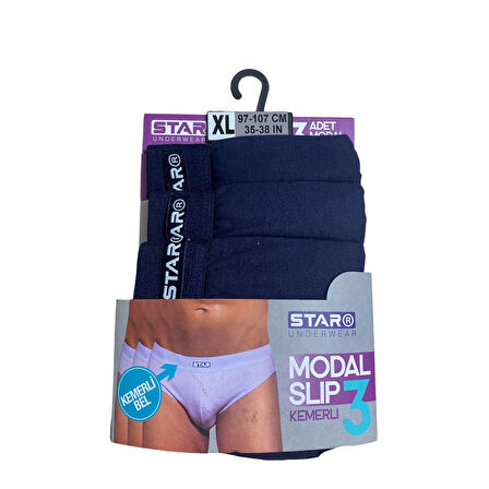 Star 109 Erkek 3'lü Modal Slip