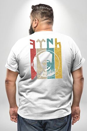 Atatürk İmzalı Türk Logo Büyük Beden Beyaz Tişört Kadın Erkek Ünisex Sırt Baskılı