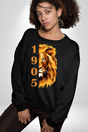 Aslan 1905 Taraftar Kadın Erkek Siyah Sweatshirt 