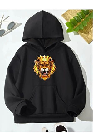 Çocuk Beyaz Minik Aslan Baskılı Sweatshirt
