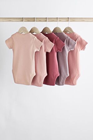% 100 Pamuklu Pembe 5’li Body Zıbın Set