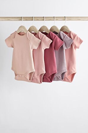 % 100 Pamuklu Pembe 5’li Body Zıbın Set