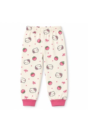 Kız Bebek Uzun Kollu Desenli Alt Üst Pijama Takımı 2 Parça