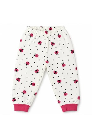 Kız Bebek Uzun Kollu Desenli Alt Üst Pijama Takımı 2 Parça