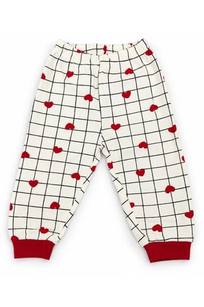 Kız Bebek Uzun Kollu Desenli Alt Üst Pijama Takımı 2 Parça