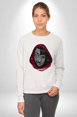 La Casa De Papel Tokyo Kadın Erkek Beyaz Sweatshirt 