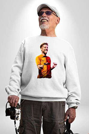 Mertens Gol Sevinci Kadın Erkek Beyaz Sweatshirt 
