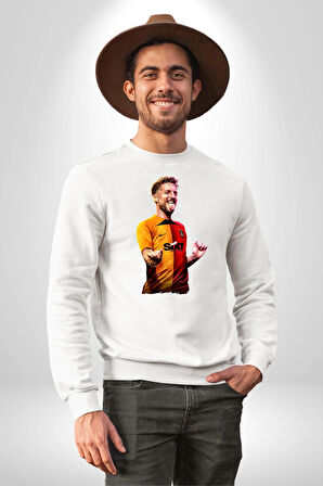 Mertens Gol Sevinci Kadın Erkek Beyaz Sweatshirt 