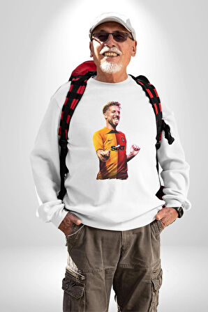 Mertens Gol Sevinci Kadın Erkek Beyaz Sweatshirt 