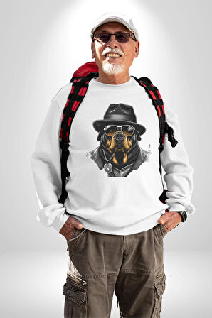 Mafya Rottweiler Kadın Erkek Beyaz Sweatshirt 