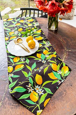 Black Lemon Duck Keten Runner  40 x 140