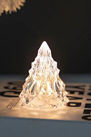 2'li Kristal  Görünümlü Çam Ağacı Led Işık